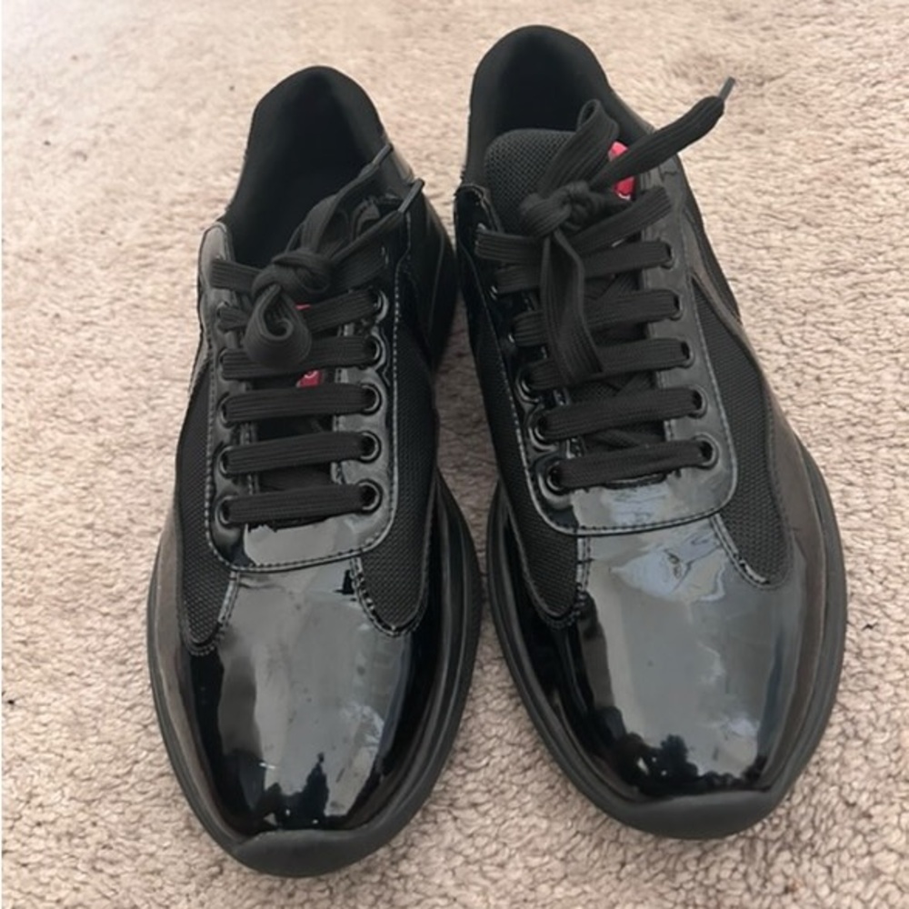 Prada Black Patent Leather Men's Shoes